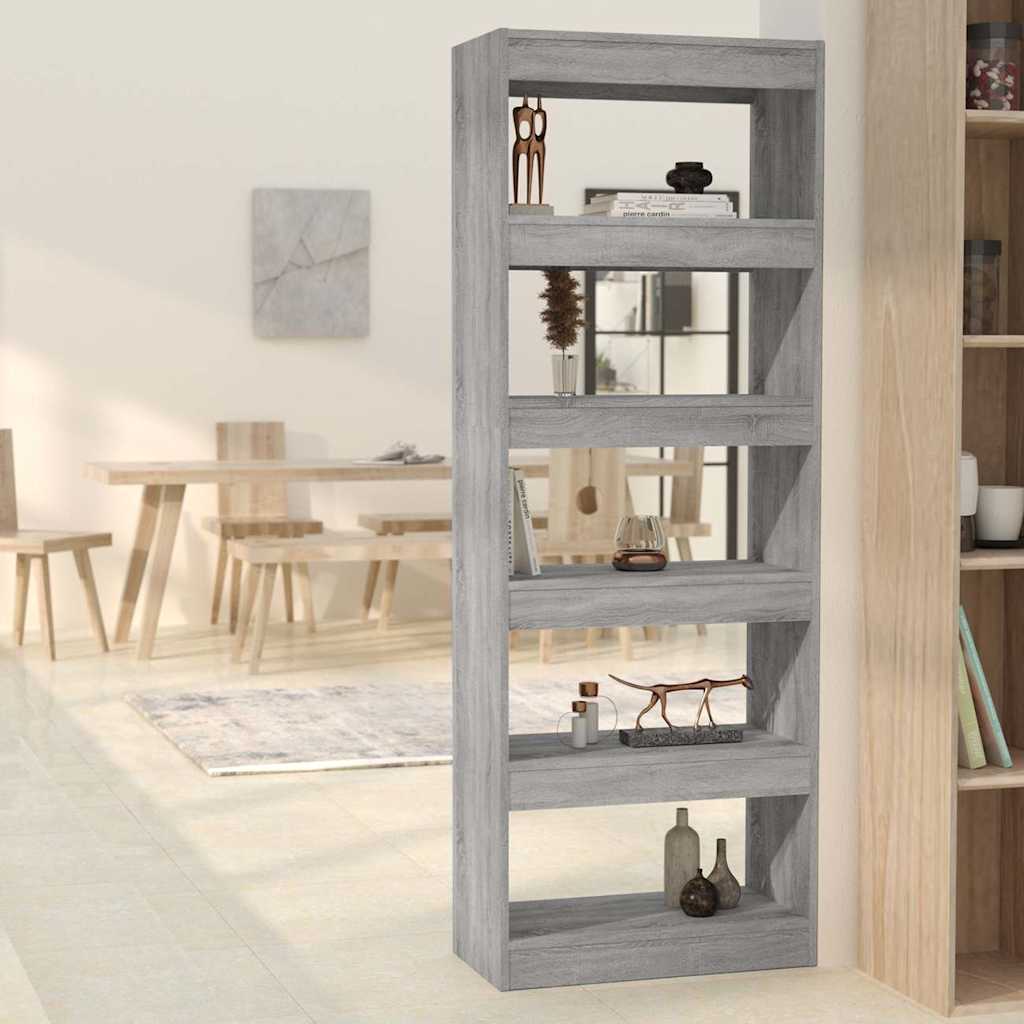 Book Cabinet/Room Divider Grey Sonoma 60x30x166 cm