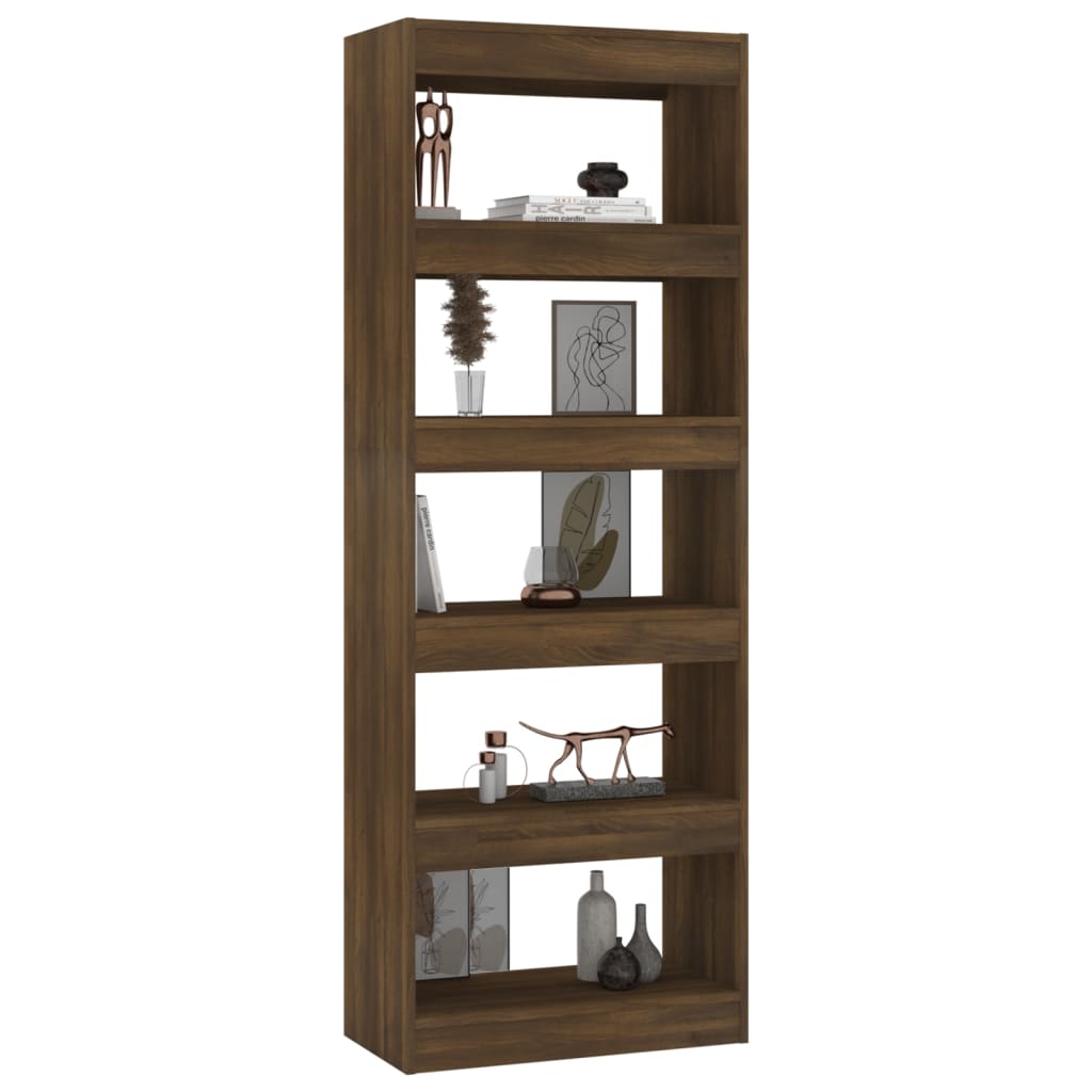 Book Cabinet/Room Divider Brown Oak 60x30x166 cm Engineered Wood