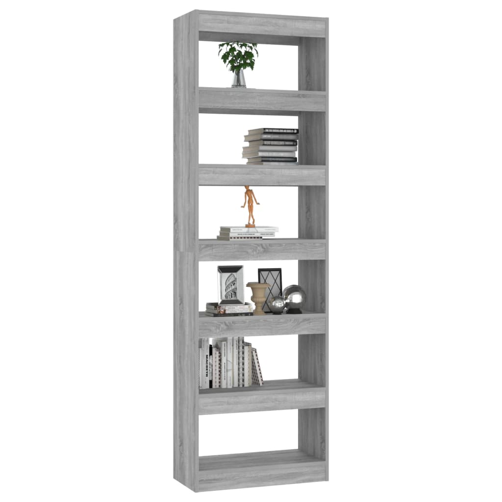 Book Cabinet/Room Divider Grey Sonoma 60x30x198 cm