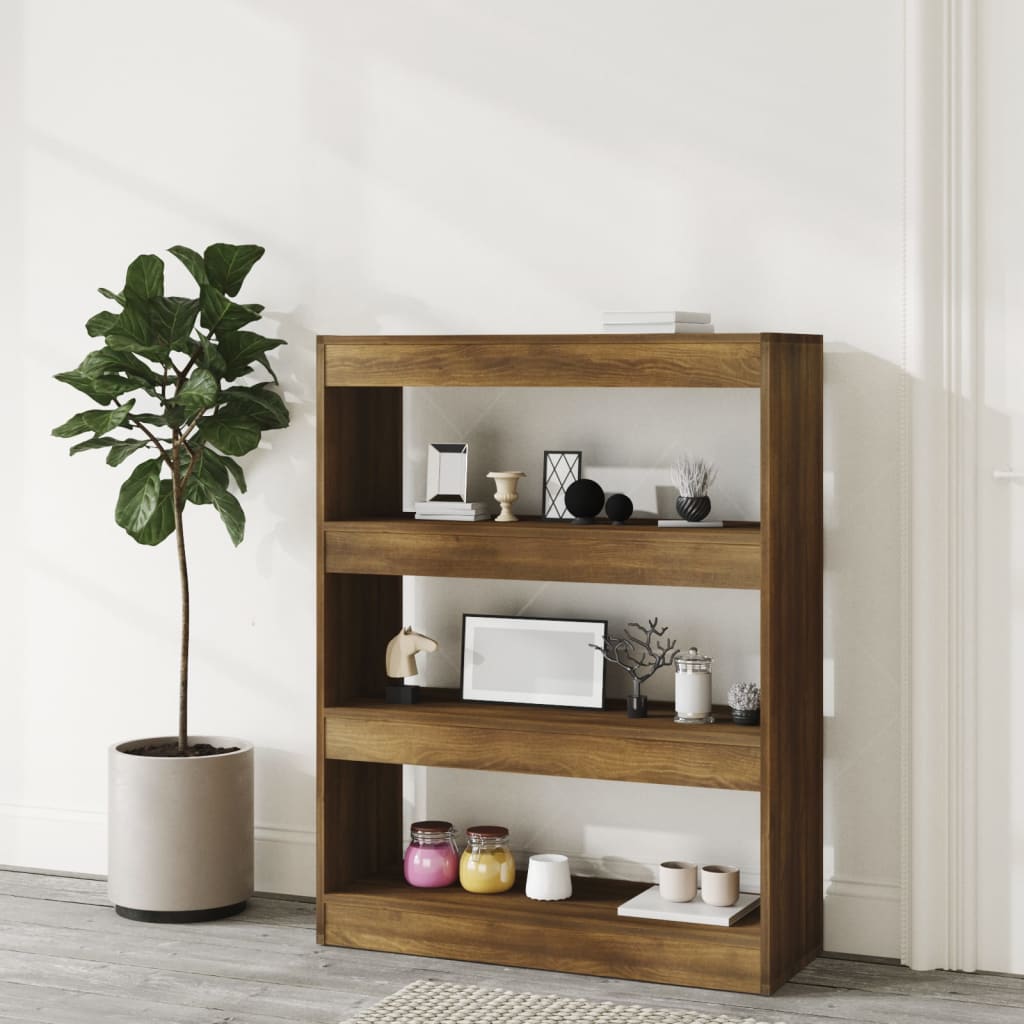 Book Cabinet/Room Divider Brown Oak 80x30x103 cm Engineered wood