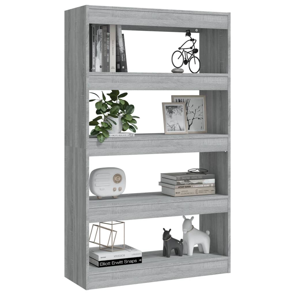 Book Cabinet/Room Divider Grey Sonoma 80x30x135 cm Engineered Wood