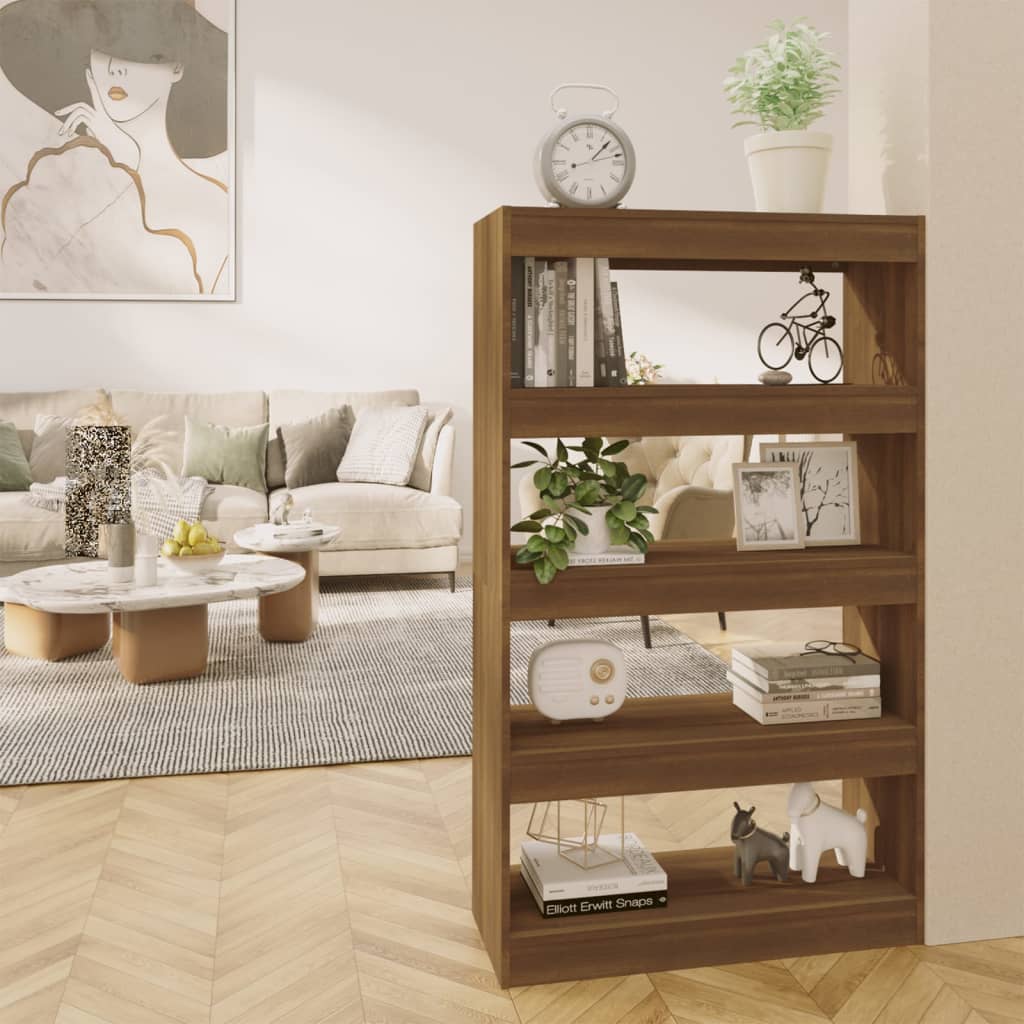 Book Cabinet/Room Divider Brown Oak 80x30x135 cm Engineered Wood