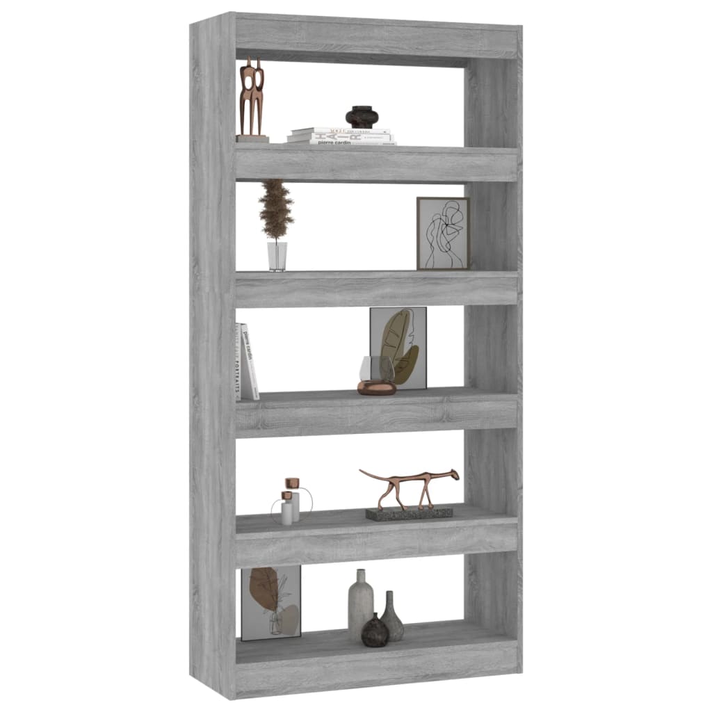 Book Cabinet/Room Divider Grey Sonoma 80x30x166 cm Engineered Wood