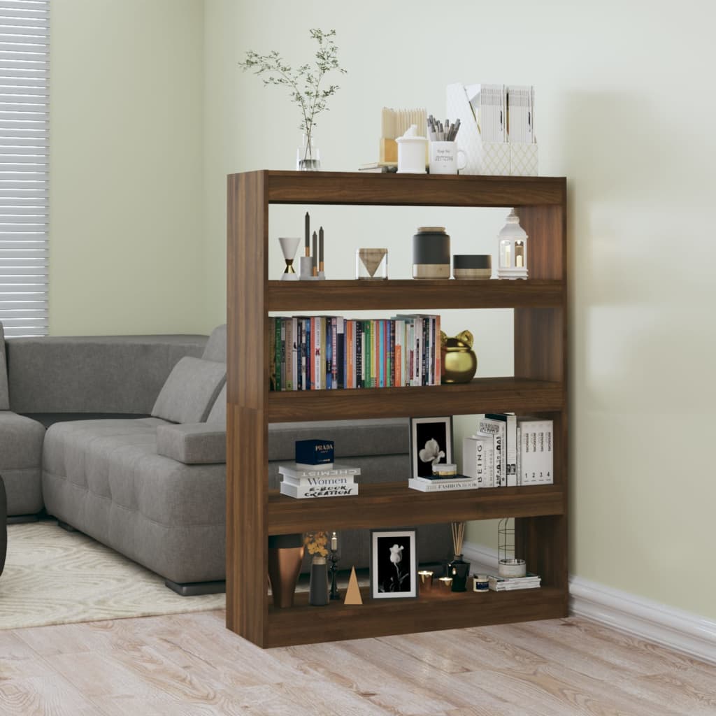 Book Cabinet/Room Divider Brown Oak 100x30x135 cm