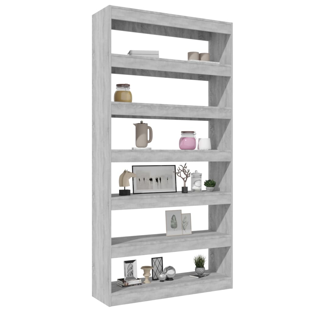 Book Cabinet/Room Divider Grey Sonoma 100x30x198 cm Engineered wood