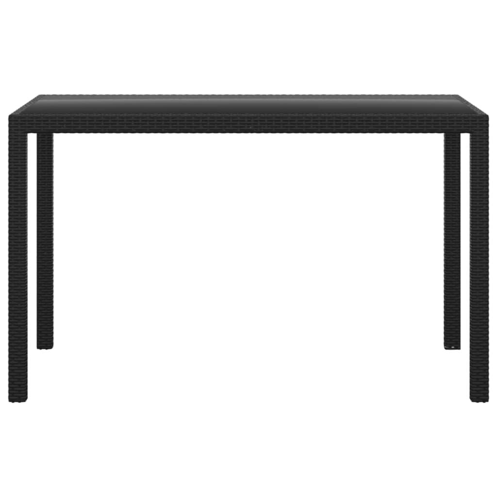 3 Piece Garden Dining Set with Cushions Poly Rattan Black