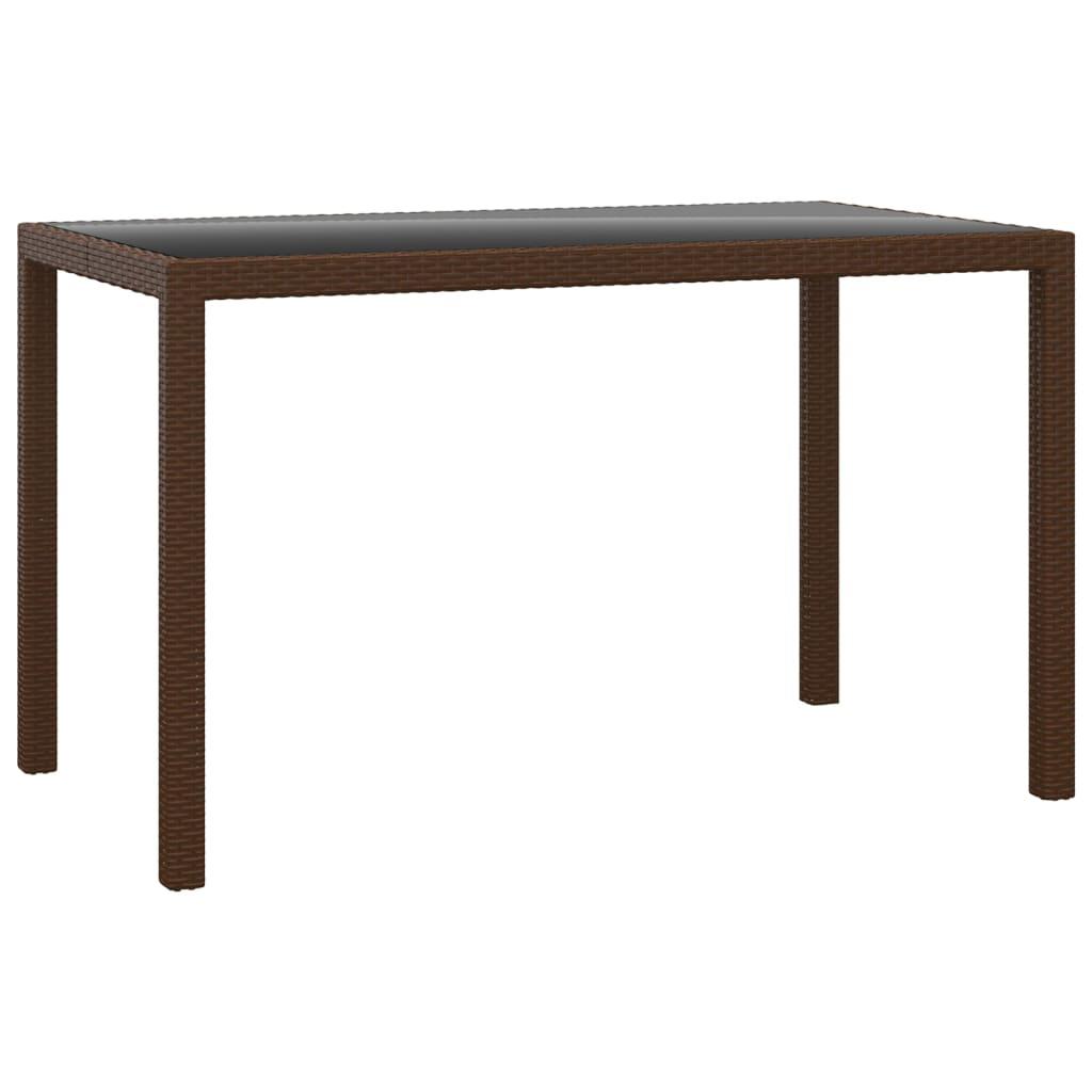 3 Piece Garden Dining Set with Cushions Poly Rattan Brown