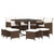 9 Piece Garden Dining Set with Cushions Poly Rattan Brown