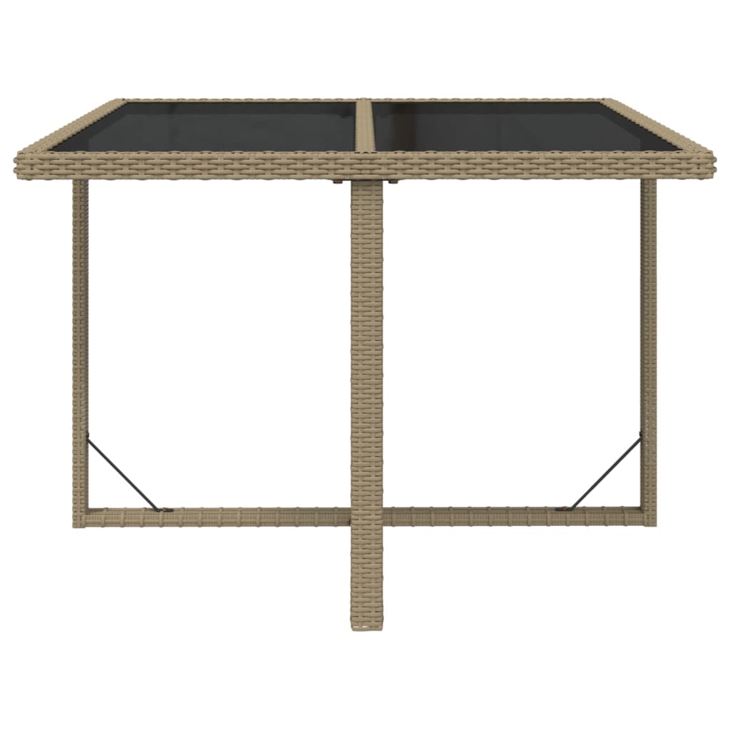 5 Piece Garden Dining Set with Cushions Poly Rattan Beige
