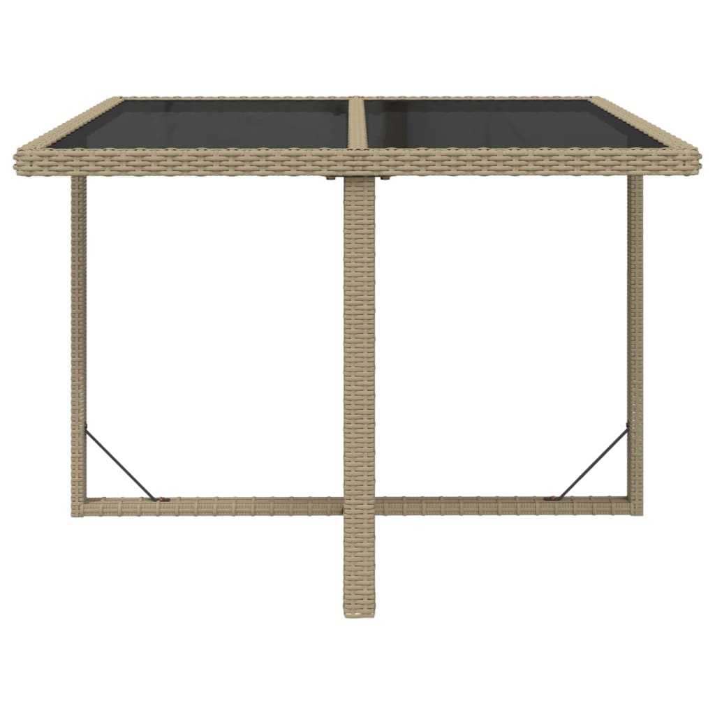 9 Piece Garden Dining Set with Cushions Poly Rattan Beige