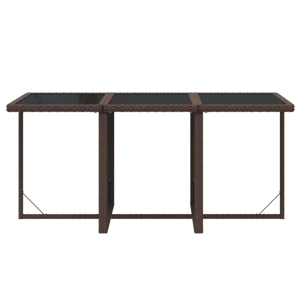 7 Piece Garden Dining Set with Cushions Poly Rattan Brown