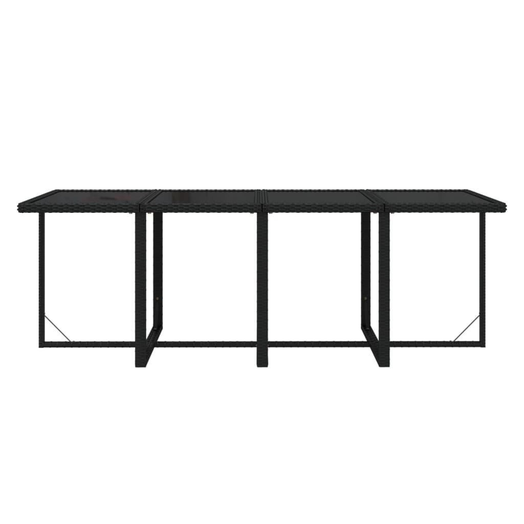 9 Piece Garden Dining Set with Cushions Poly Rattan Black