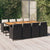 9 Piece Garden Dining Set with Cushions Poly Rattan Black