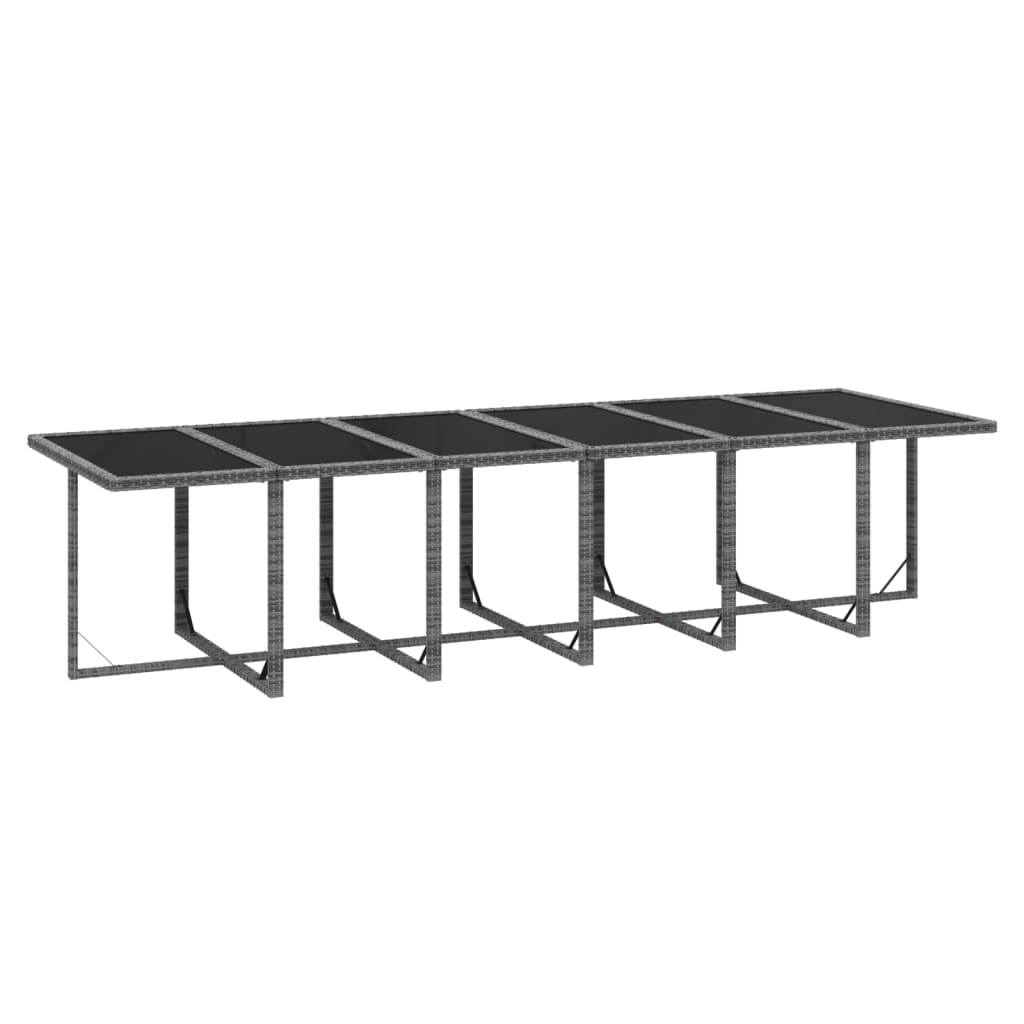 17 Piece Garden Dining Set with Cushions Poly Rattan Grey