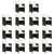 15 Piece Garden Dining Set with Cushions Poly Rattan Black