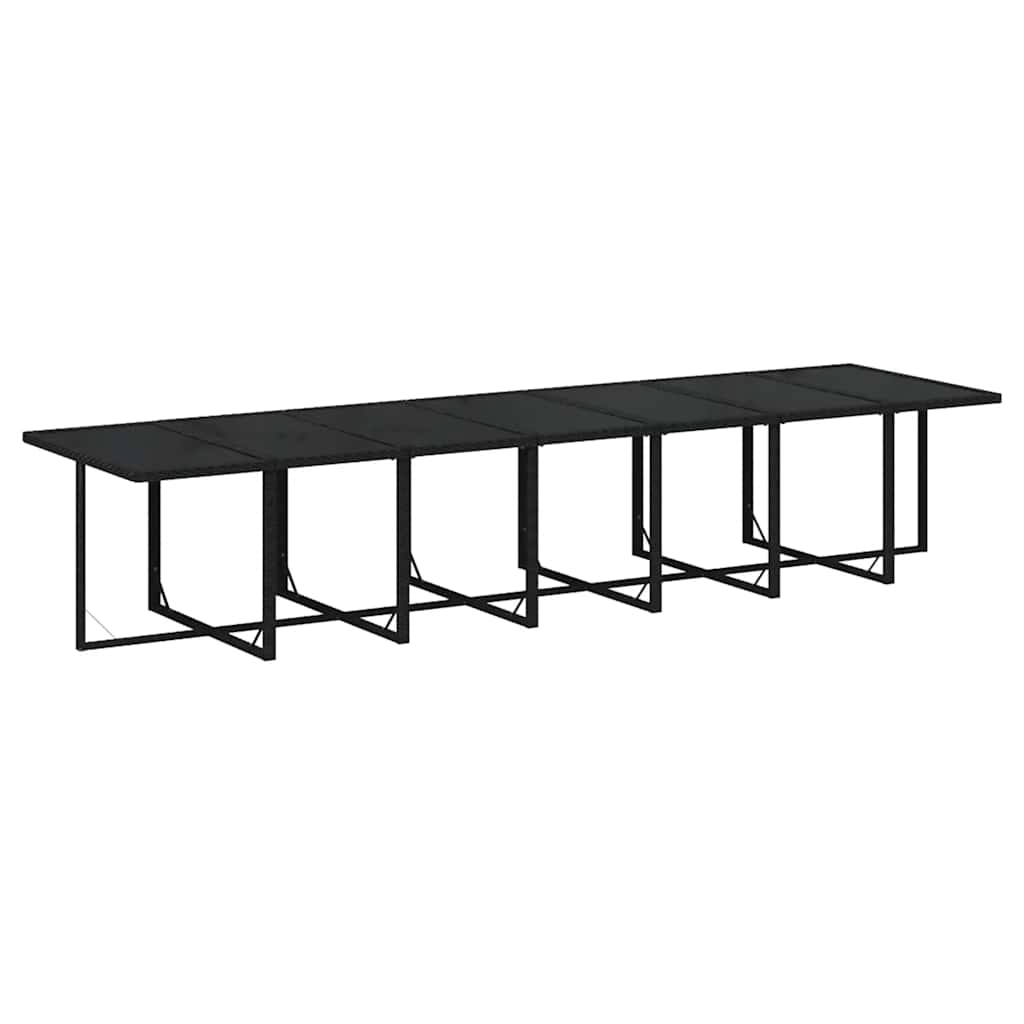 19 Piece Garden Dining Set with Cushions Poly Rattan Black