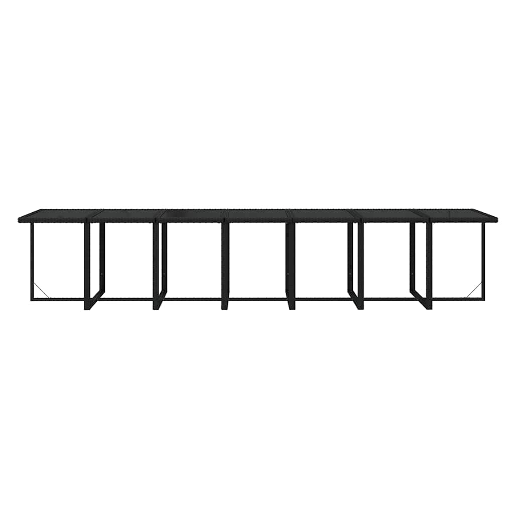 19 Piece Garden Dining Set with Cushions Poly Rattan Black