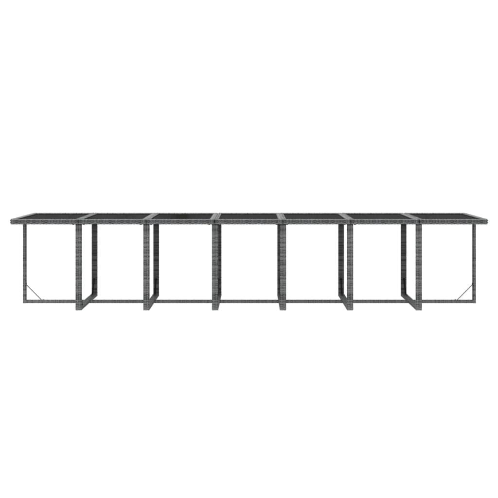 19 Piece Garden Dining Set with Cushions Poly Rattan Grey