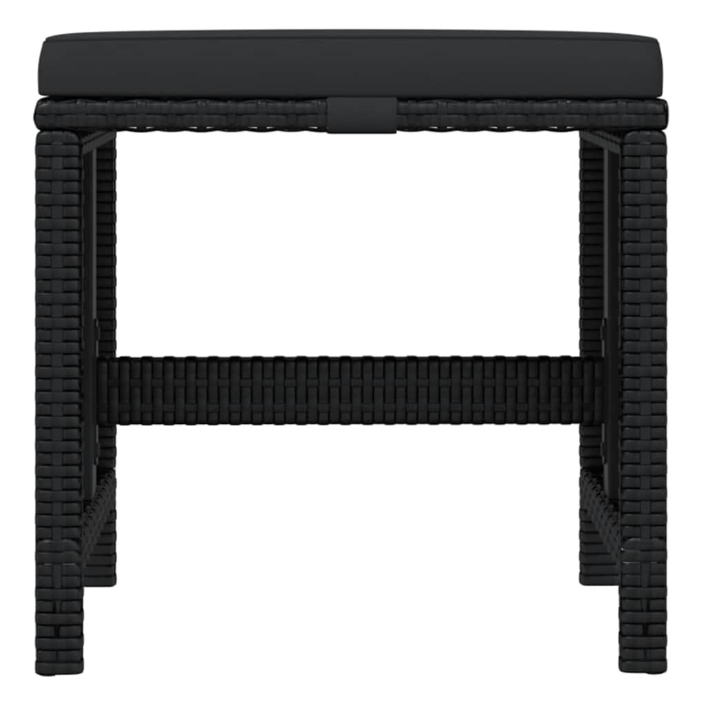 21 Piece Garden Dining Set with Cushions Black Poly Rattan