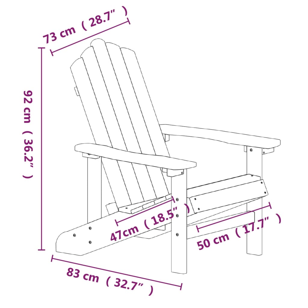Garden Adirondack Chair with Table HDPE Aqua Blue