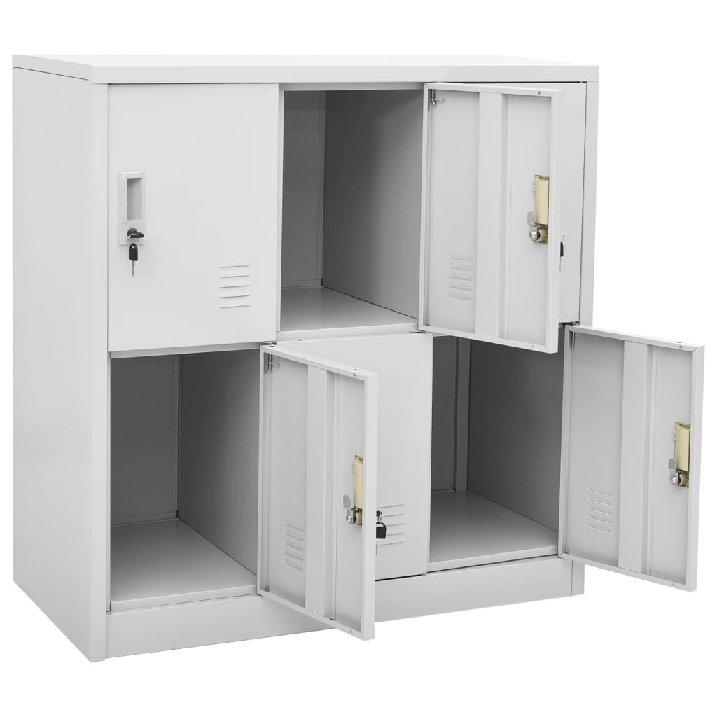 Locker Cabinets 2 pcs Light Grey 90x45x92.5 cm Steel