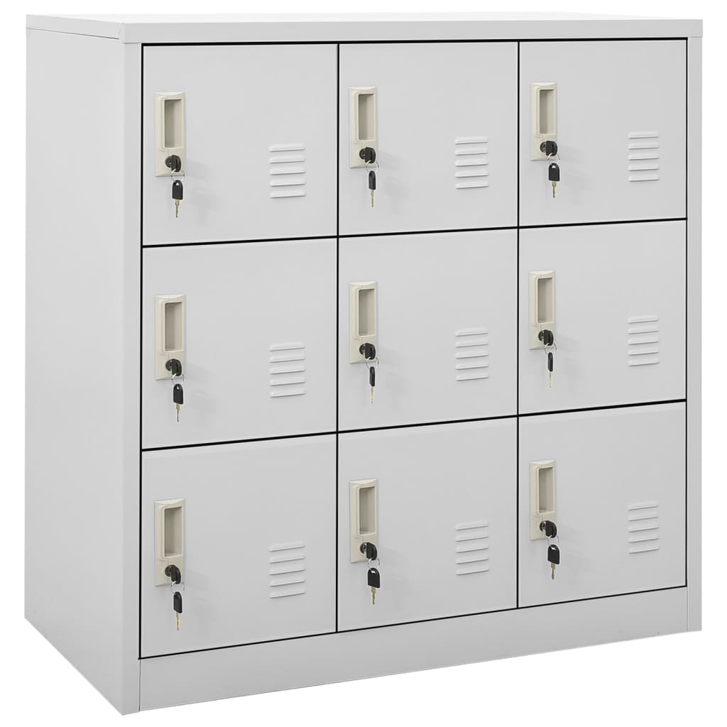 Locker Cabinets 2 pcs Light Grey 90x45x92.5 cm Steel