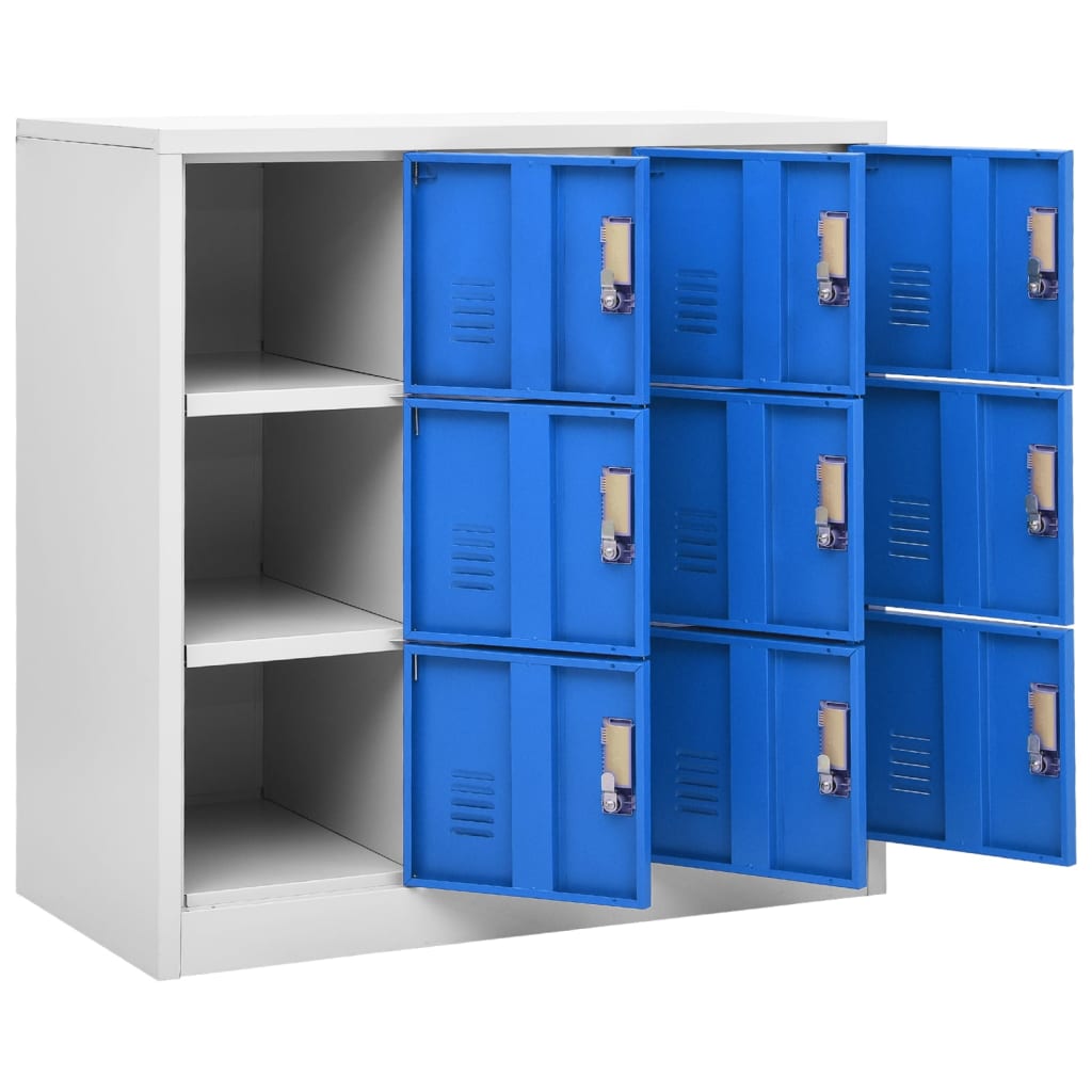 Locker Cabinets 5 pcs Light Grey and Blue 90x45x92.5 cm Steel