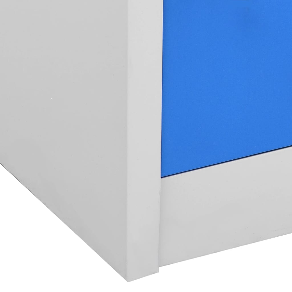 Locker Cabinets 5 pcs Light Grey and Blue 90x45x92.5 cm Steel