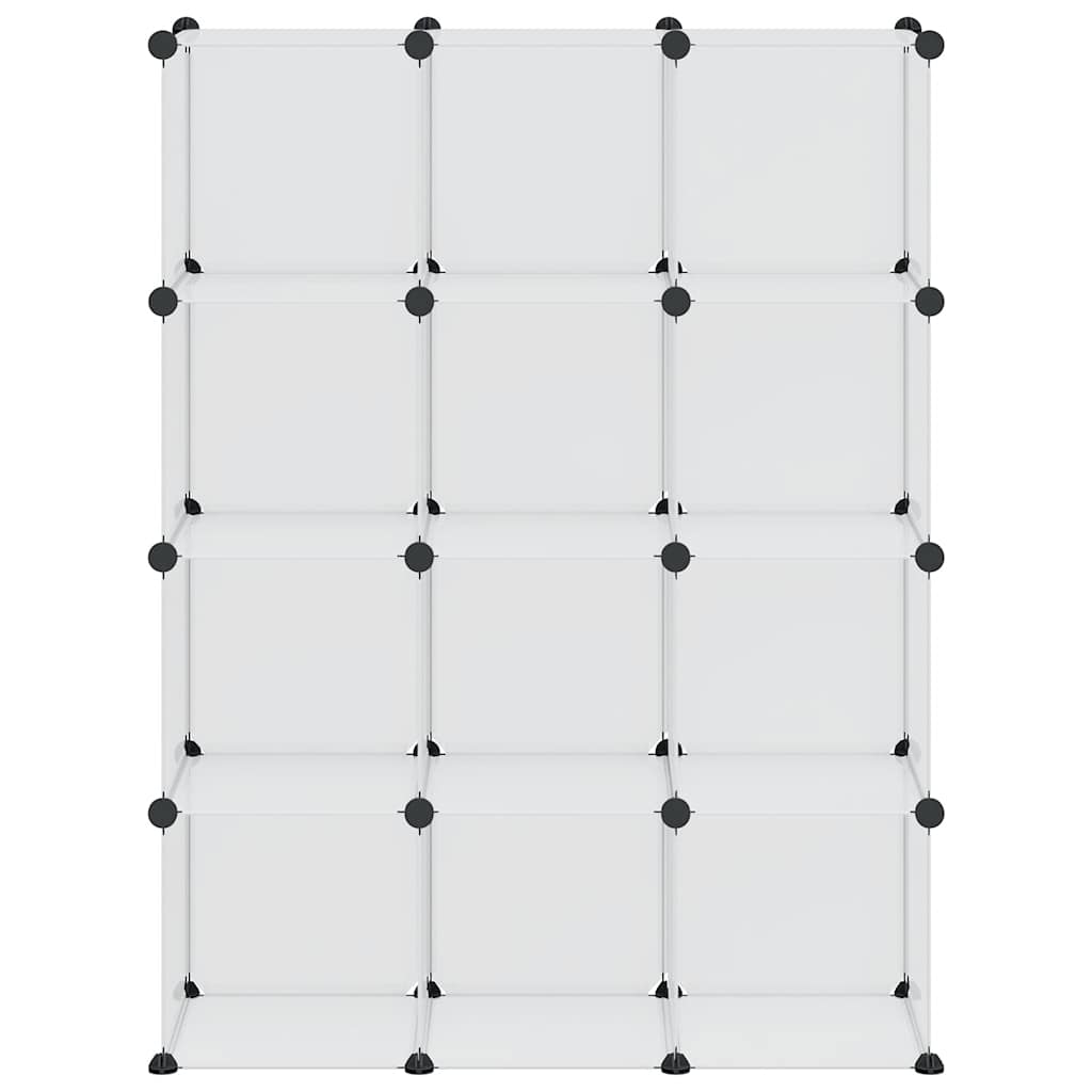 Storage Cube Organiser with 12 Cubes Transparent PP