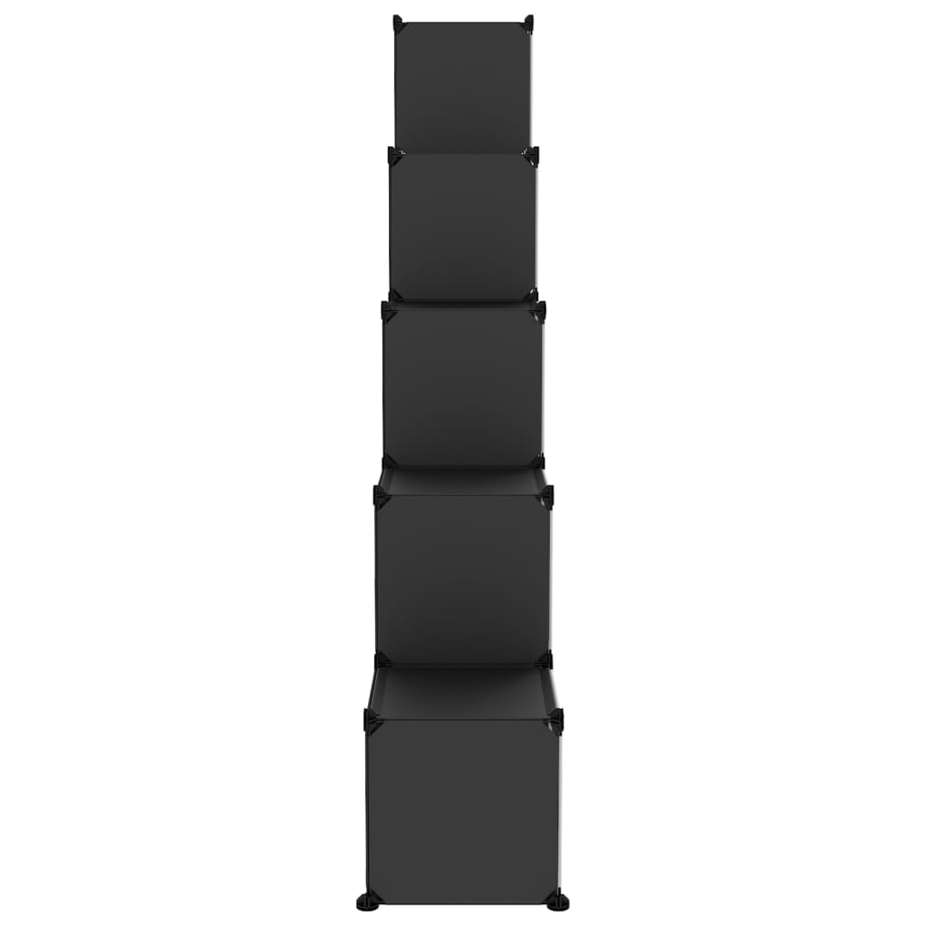 Storage Cube Organiser with 15 Cubes and Doors Black PP