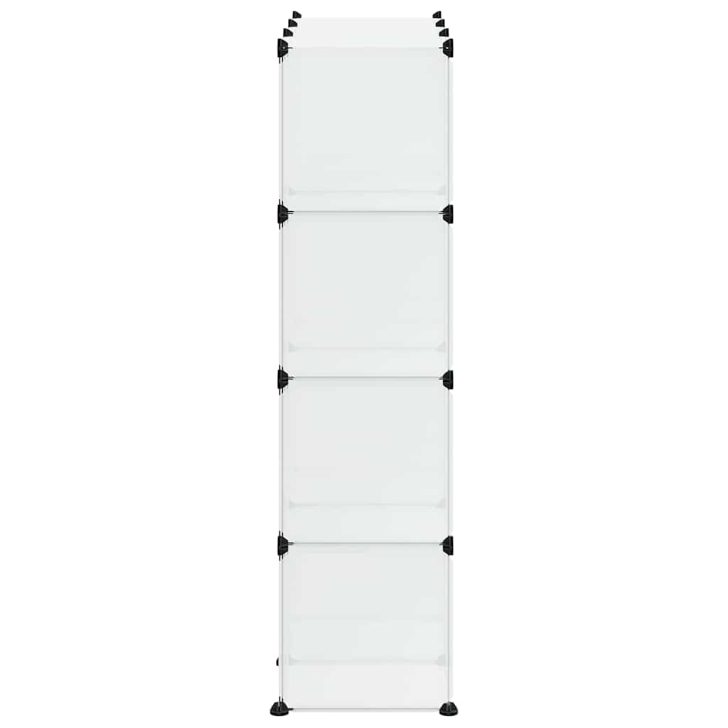 Storage Cube Organiser with 12 Cubes and Doors Transparent PP