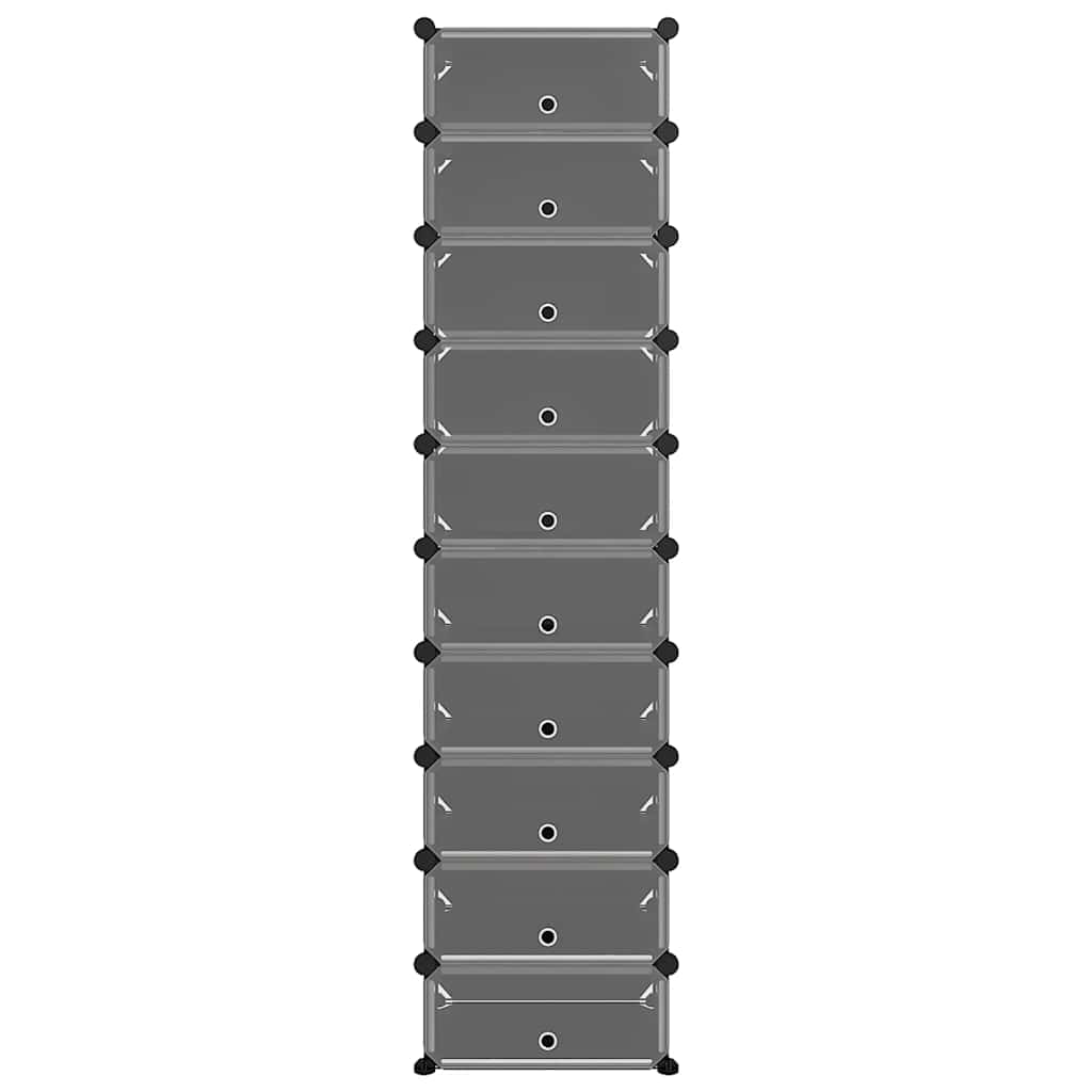 Shoe Rack Black 44x32x174 cm PP