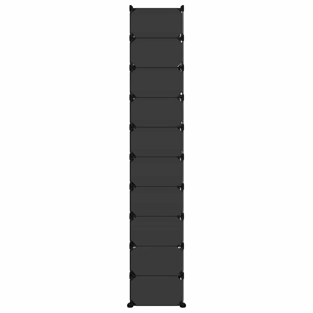 Shoe Rack Black 44x32x174 cm PP