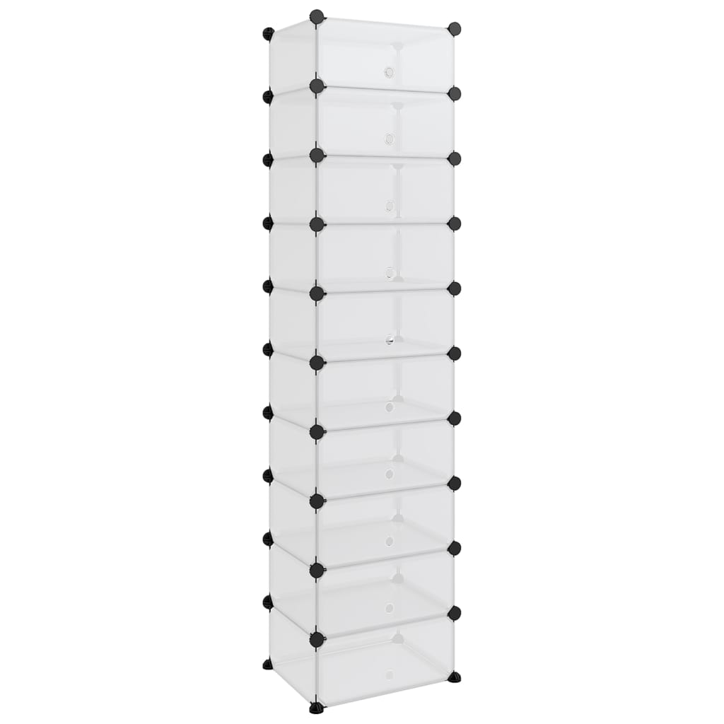 Shoe Rack Transparent 44x32x174 cm PP