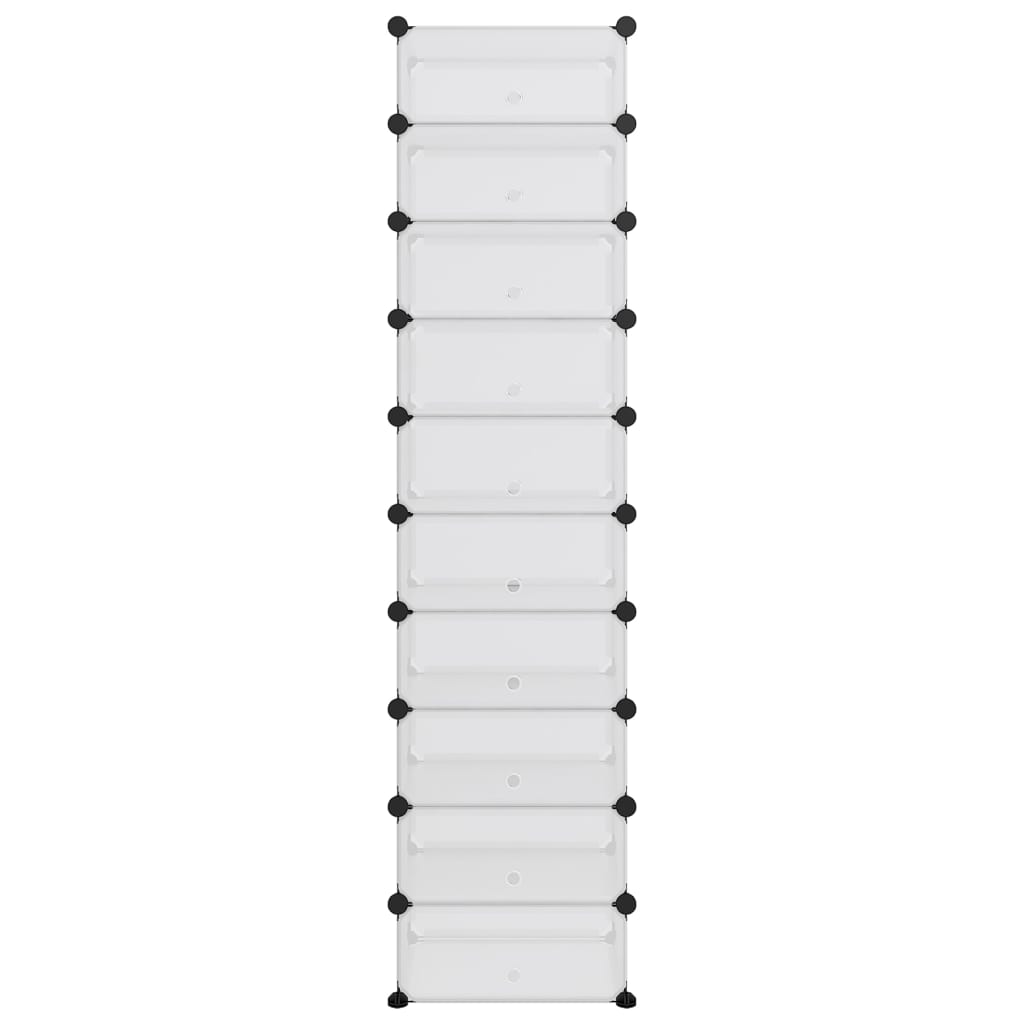 Shoe Rack Transparent 44x32x174 cm PP