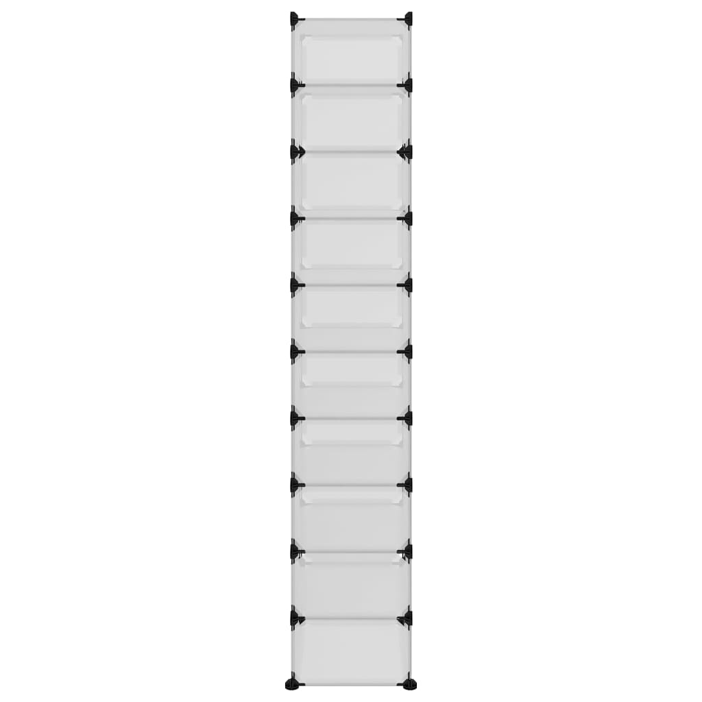 Shoe Rack Transparent 44x32x174 cm PP