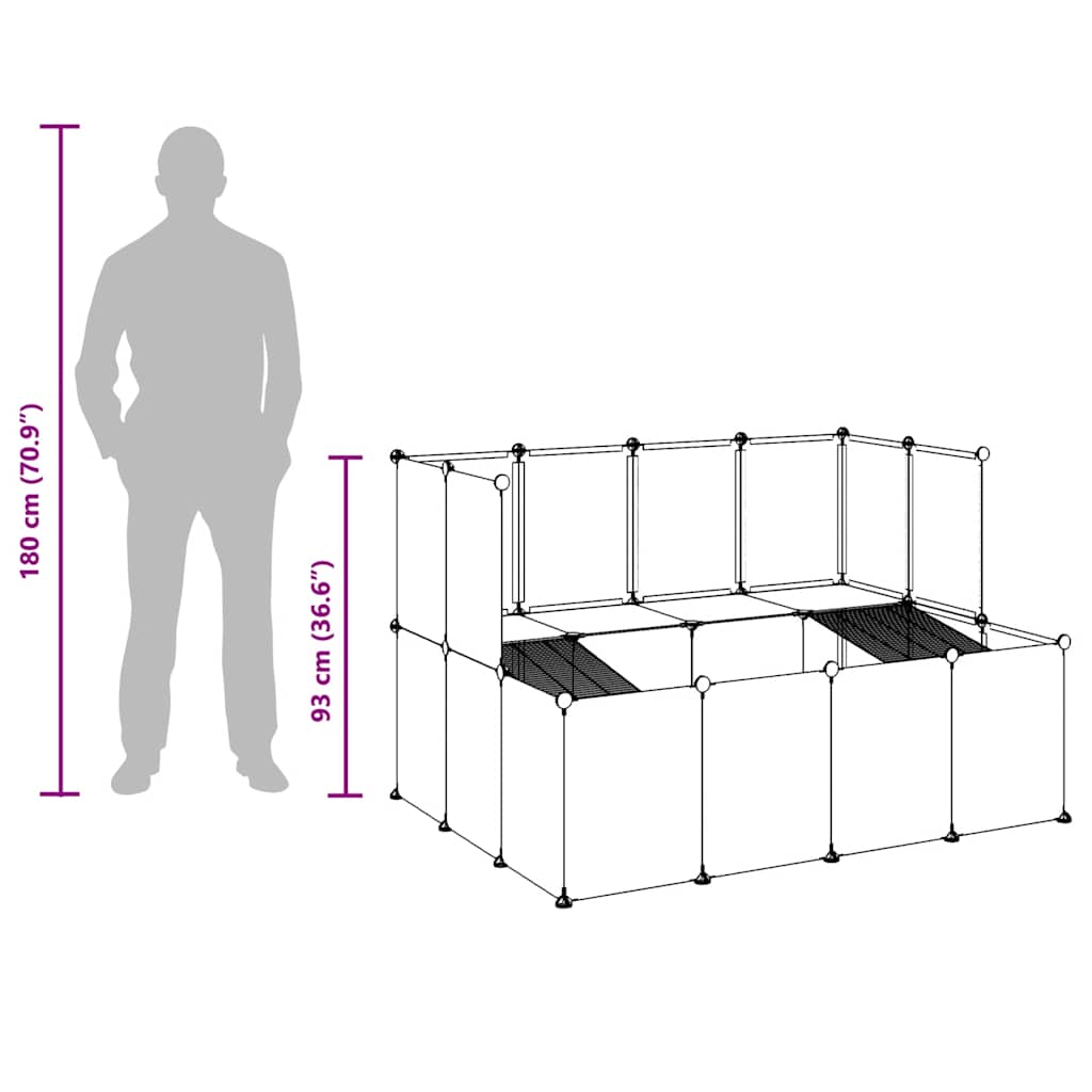 Small Animal Cage Transparent 143x107x93 cm PP and Steel