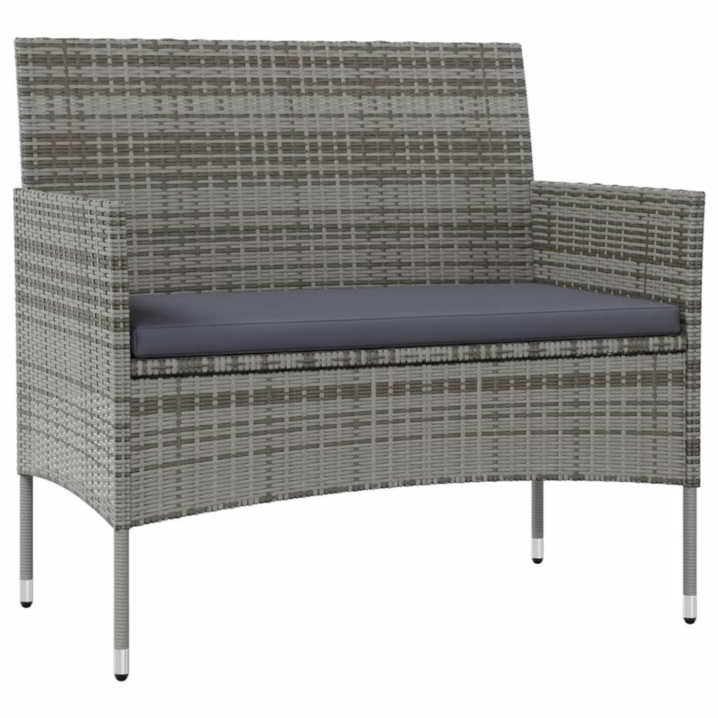 16 Piece Garden Lounge Set with Cushions Poly Rattan Grey
