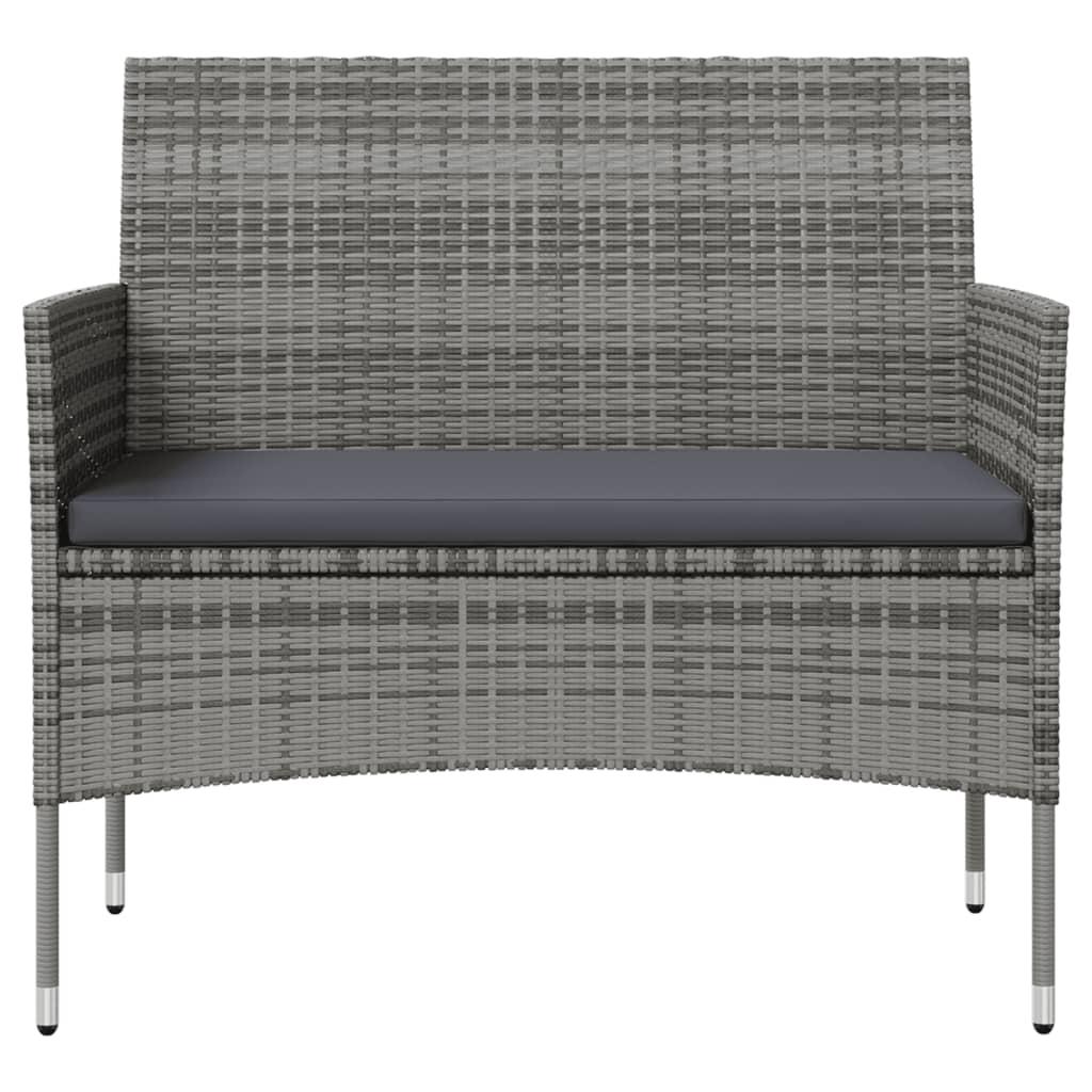 16 Piece Garden Lounge Set with Cushions Poly Rattan Grey