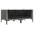 Garden Sofas 2pcs with Cushions Half Round Poly Rattan