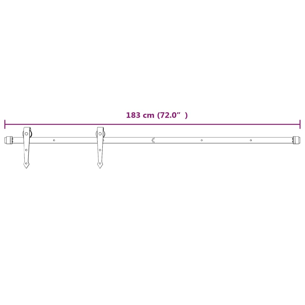 Sliding Door Hardware Kit 183 cm Steel White