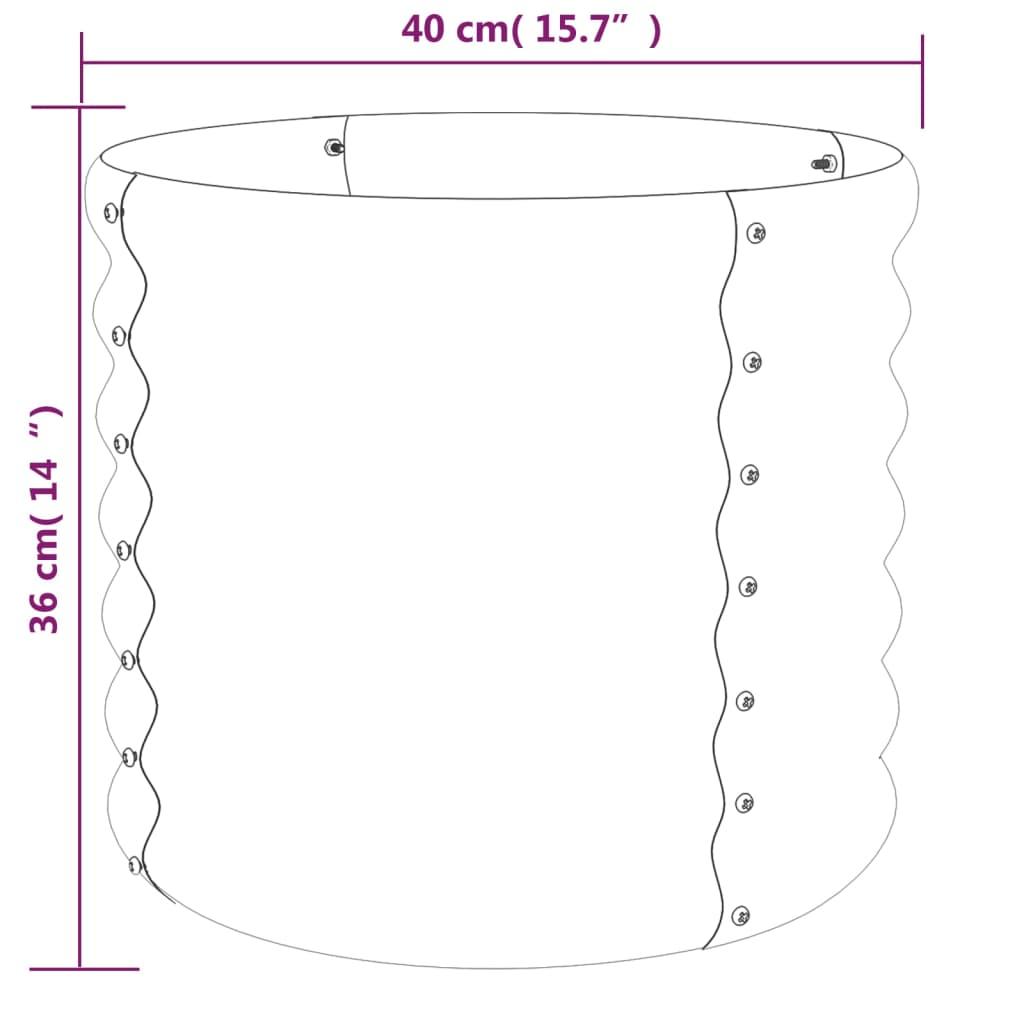 Garden Planter Galvanised Steel 40x40x36 cm Anthracite
