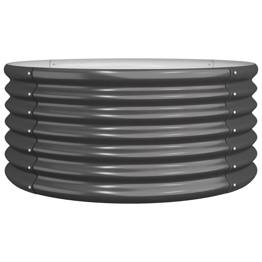 Garden Planter Galvanised Steel 80x80x36 cm Anthracite