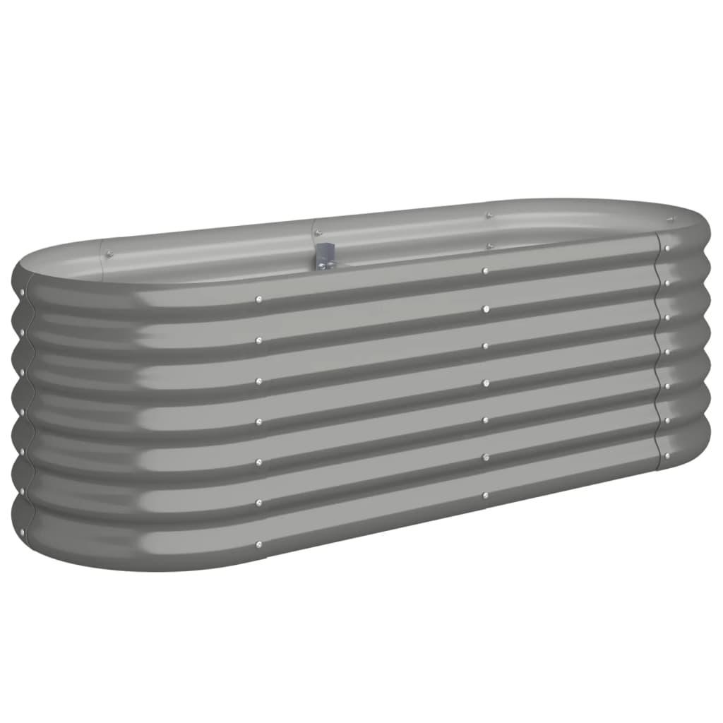 Garden Raised Bed Galvanised Steel 114x40x36 cm Grey