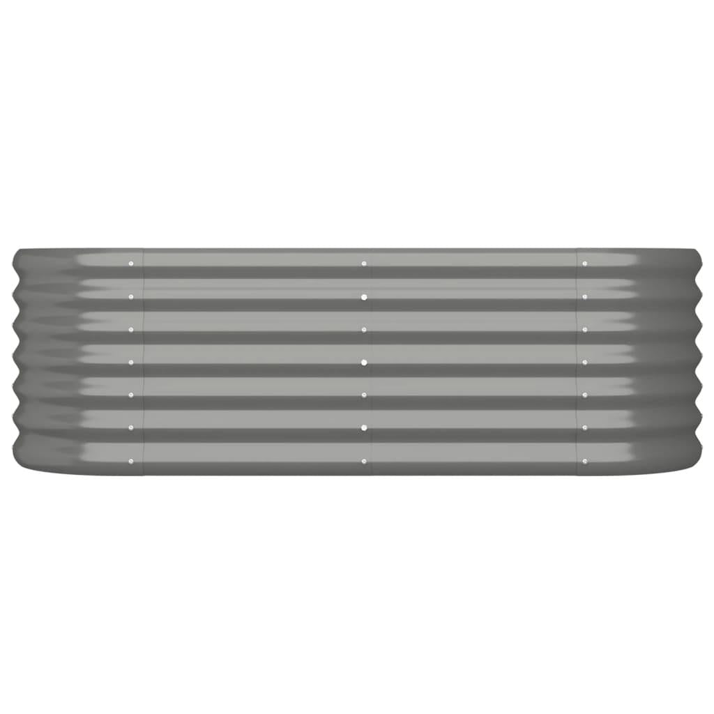 Garden Raised Bed Powder-Coated Steel 114x40x36 cm Grey