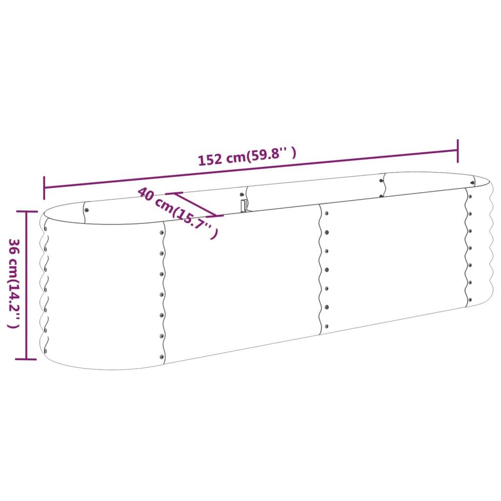 Garden Raised Bed Powder-coated Steel 152x40x36 cm Anthracite