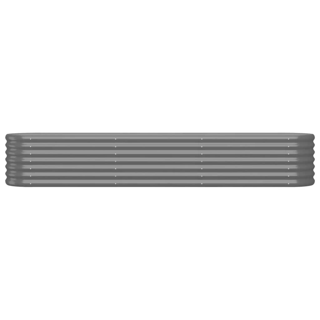 Garden Raised Bed Galvanised Steel 224x40x36 cm Grey