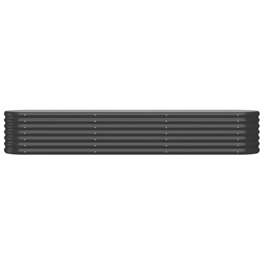 Garden Raised Bed Galvanised Steel 224x40x36 cm Anthracite