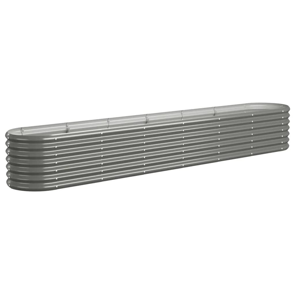 Garden Raised Bed Galvanised Steel 260x40x36 cm Grey