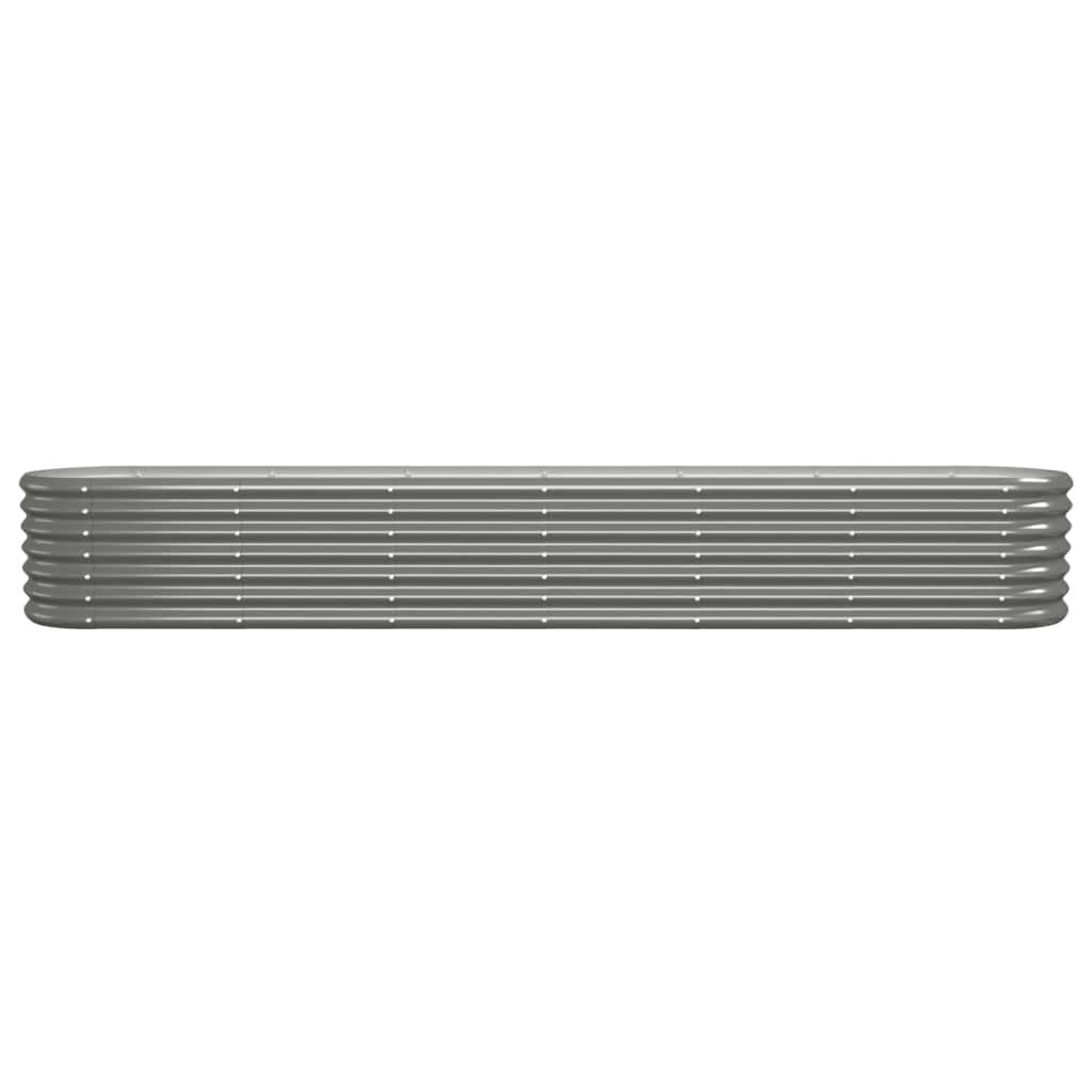 Garden Raised Bed Galvanised Steel 260x40x36 cm Grey